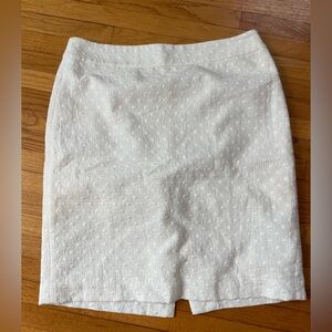 White Ann Taylor skirt with Swiss dots